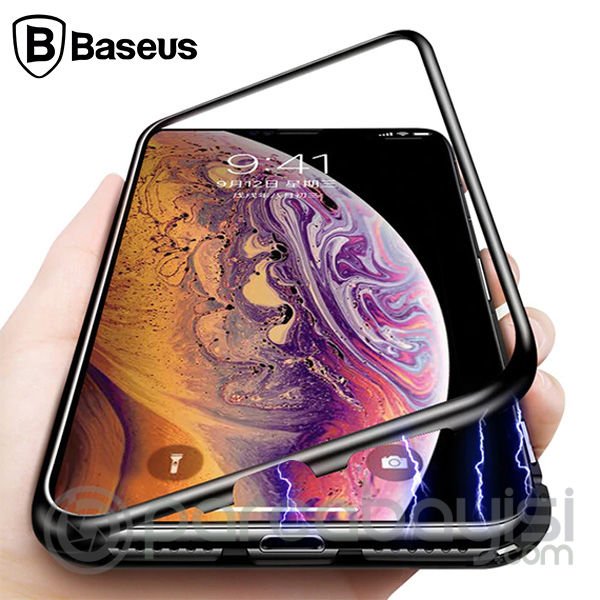 Baseus İPhone XR Arkası Cam Manyetik Metal Frame Kılıf