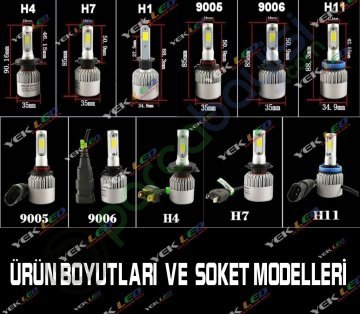 H3 Led Zenon Yeni Nesil 2 Led 2 Yönlü Şimşek Etkili 8000L Xenon