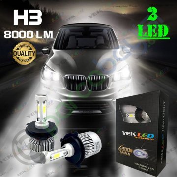 H3 Led Zenon Yeni Nesil 2 Led 2 Yönlü Şimşek Etkili 8000L Xenon