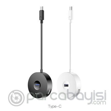 Baseus round box HUB Usb Type-C Usb 3.0, 4 Usb Port Çoklayıcı Adeptör