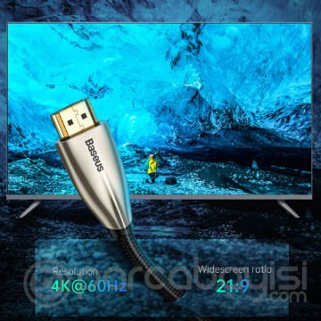 Baseus Horizontal HDMi 2.0 Kablo 4KHDMI to 4KHDMİ Kablosu 1Metre