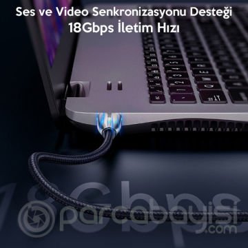 Baseus Horizontal HDMi 2.0 Kablo 4KHDMI to 4KHDMİ Kablosu 5Metre