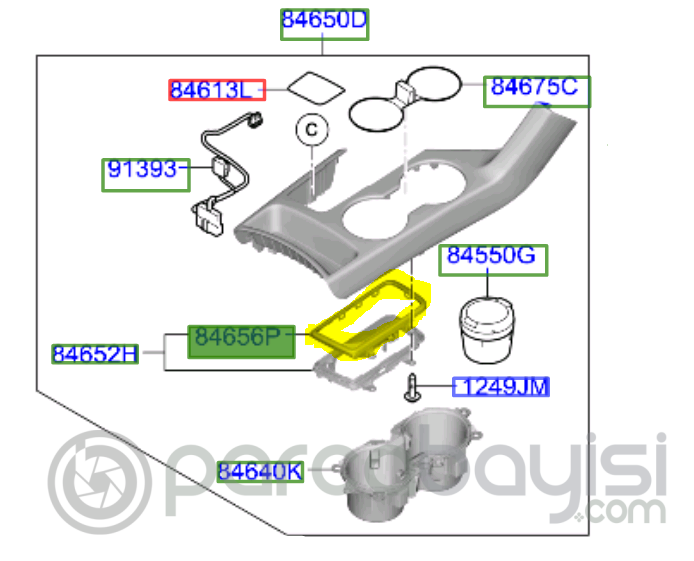 Kia Sportage Vites Konsol Nikelajı Orjinal | 84656D9000SA1
