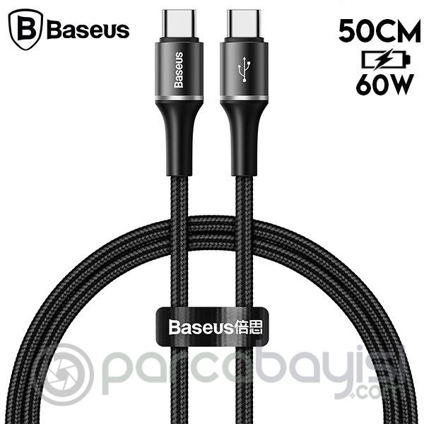 Baseus halo data cable hızlı Şarj Usb Type-C PD2.0 60W (20V 3A) 0.50CM