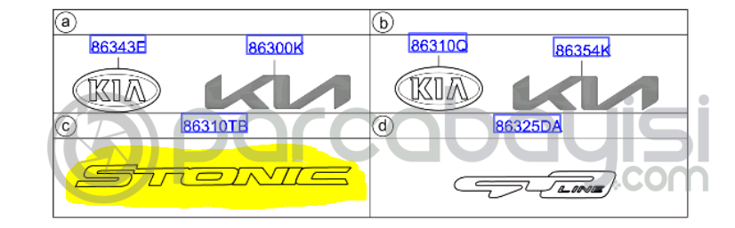 Kia Stonic Yazı Amblem Orjinal | 86310H8HA0