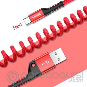 Baseus Fish Eye Spiral Usb Type-C Usb Şarj Kablosu