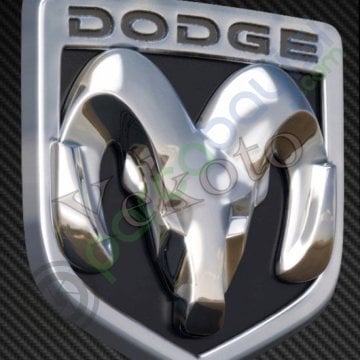 Dodge 3D Metal Sticker Metal Amblem Siyah Büyük Boy