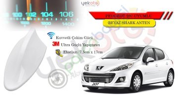 Peugeot 207 Uyumlu Beyaz Shark Anten Köpek Balığı Anten