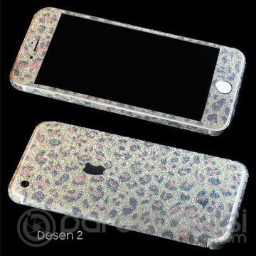 Ally İPhone 8 Parlak Simli 360 Full Kaplama Sticker