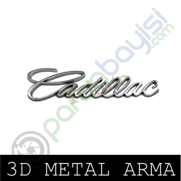 Cadillac Metal Beyaz 3D Amblem Logo Orjinal Style