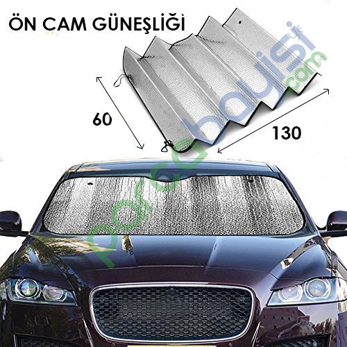 Ön Cam Güneşliği Metalize Çift Taraflı Üniversal 60X130Cm