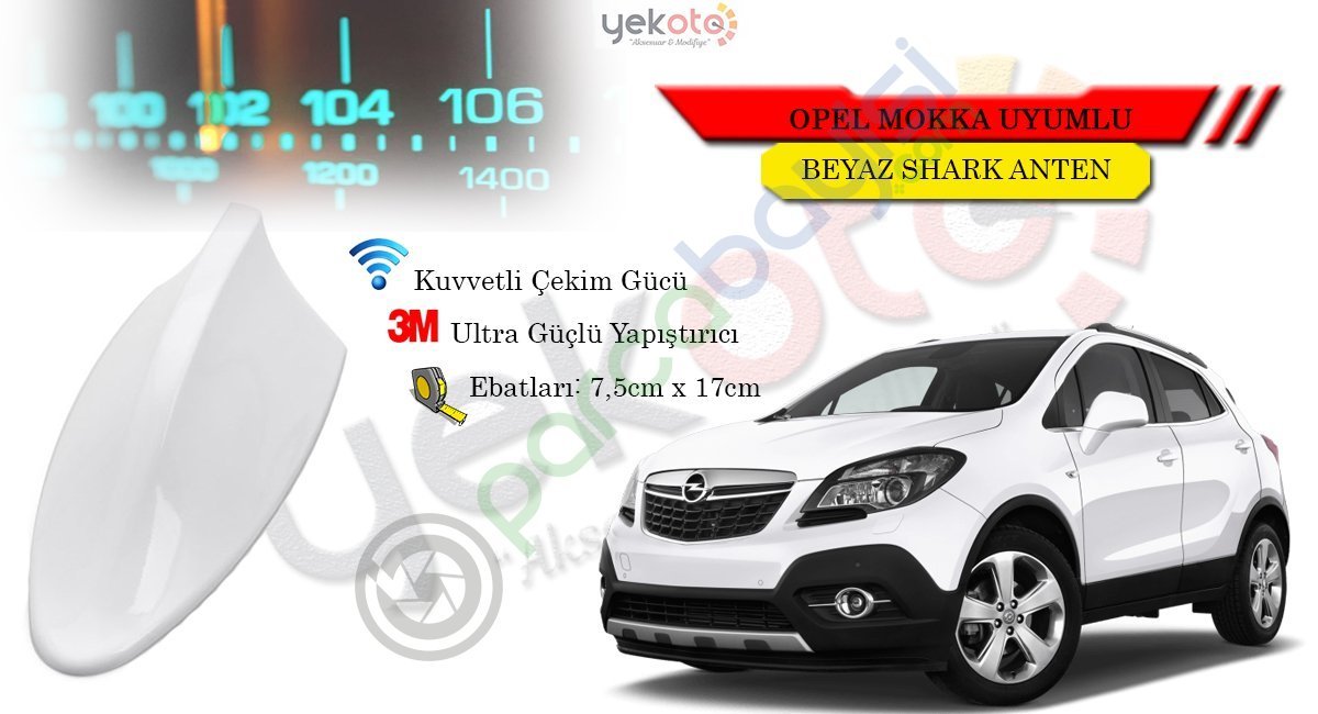 Opel Mokka Uyumlu Beyaz Shark Anten Köpek Balığı Anten