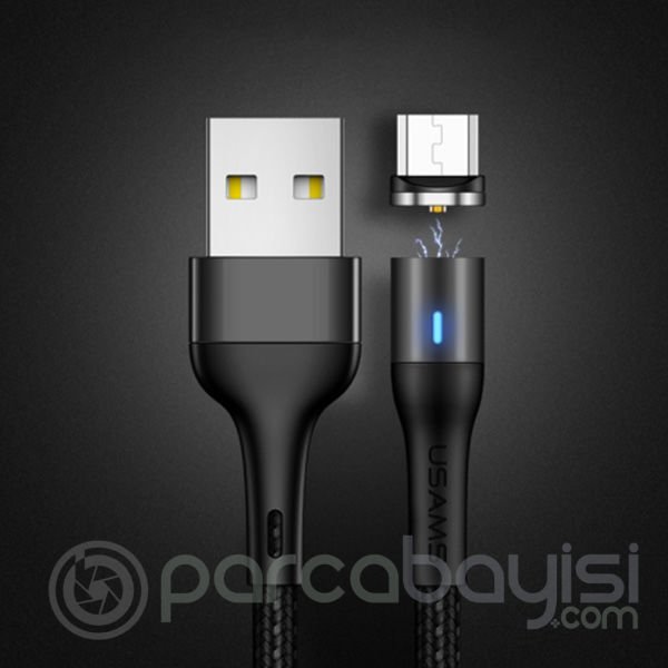 USAMS Mıknatıslı Şarj Başlık Mikro usb Şarj Kablosu