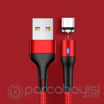 USAMS Mıknatıslı Şarj Başlık Mikro usb Şarj Kablosu