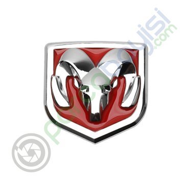 Dodge 3D Metal Sticker Metal Amblem Kırmızı