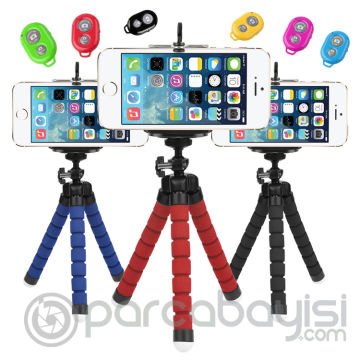 Mini Tripod Selfie Masa Üstü Stand + Bluetooth Kumanda