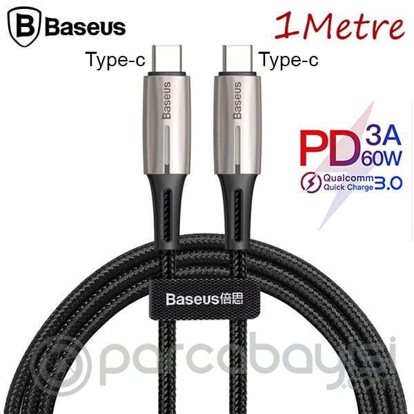 Baseus Water Drop Type-C Pd 60w Qc3.0 Hızlı Şarj Kablosu 1metre