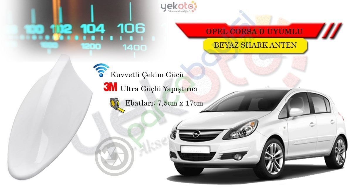 Opel Astra D Uyumlu Beyaz Shark Anten Köpek Balığı Anten