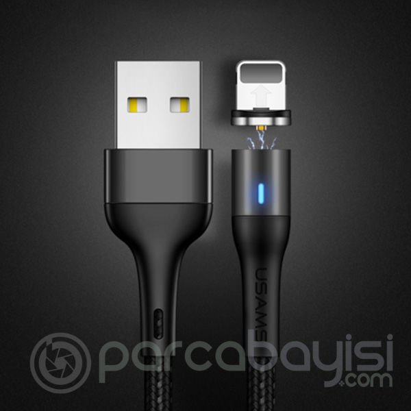 Usams Mıknatıslı Başlık İPhone 13-12-11  usb Şarj Kablosu