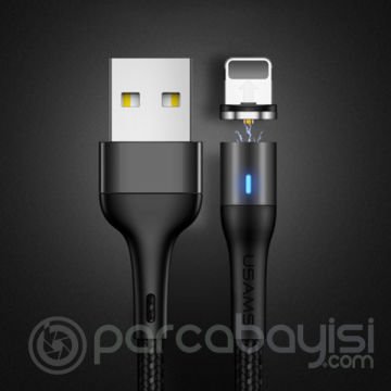 Usams Mıknatıslı Başlık İPhone 13-12-11  usb Şarj Kablosu