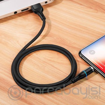 Usams Mıknatıslı Başlık İPhone 13-12-11  usb Şarj Kablosu