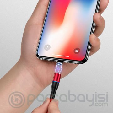 USAMS Aluminium Alloy Mıknatıslı Başlık Usb Type C Şarj Kablosu