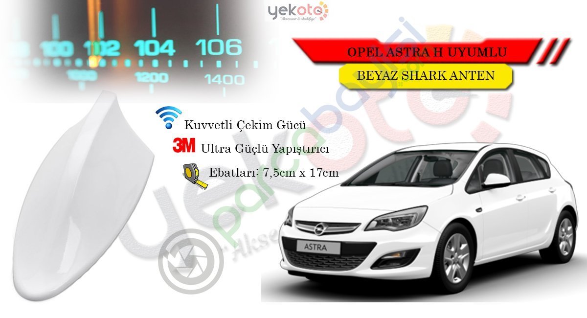 Opel Astra H Uyumlu Beyaz Shark Anten Köpek Balığı Anten