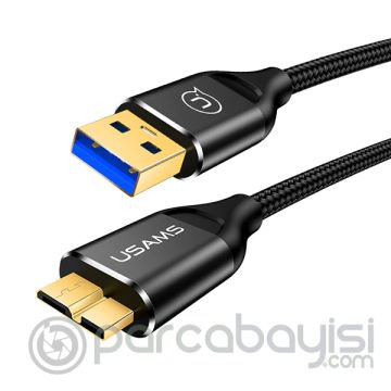 USAMS US-SJ272 U19 Nylon Braided USB 3.0 to Mikro B Kablo