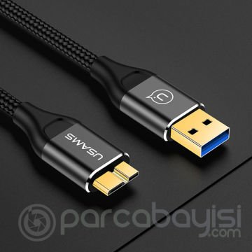 USAMS US-SJ272 U19 Nylon Braided USB 3.0 to Mikro B Kablo