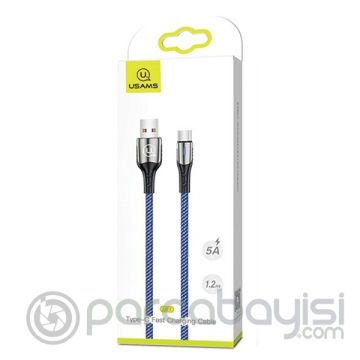 USAMS Type-C 5A Flash Hızlı Şarj Usb Kablosu Nylon Braided