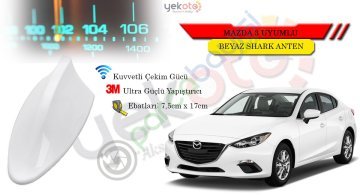 Mazda 3 Uyumlu Beyaz Shark Anten Köpek Balığı Anten