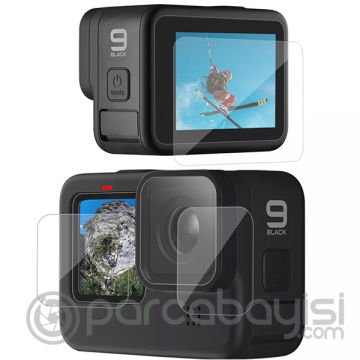 GOR Gopro Hero 9 3in1 Darbe Emici Ekran Koruyucu 2 SET