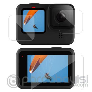 GOR Gopro Hero 9 3in1 Darbe Emici Ekran Koruyucu 2 SET