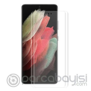 GOR SM Galaxy S21 Ultra 3D Kavisli Full Ekran Koruyucu 2 Adet Set