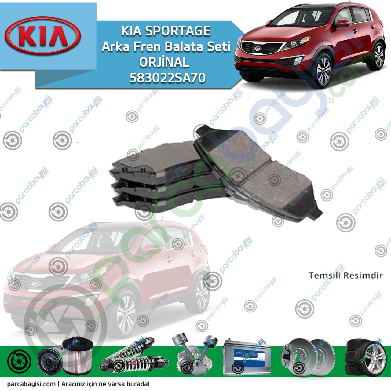 Kia Sportage Arka Fren Balata Seti Orjinal | S583022Sa70