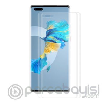 Gor Huawei Mate 40 Pro 3D Kavisli Full Kaplama Darbe Emici Ekran Koruyucu 2 Adet Set Mate 40 Pro+
