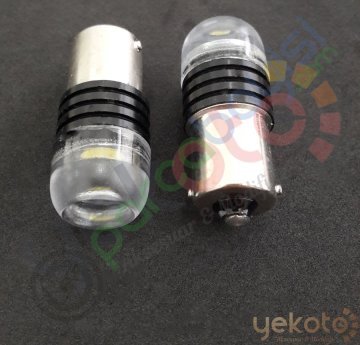 Yekled 1156 Tek Duy Ampul Led Beyaz Işık Geri Vites Stop Fren Lamba Mercekli Model 2 Adet