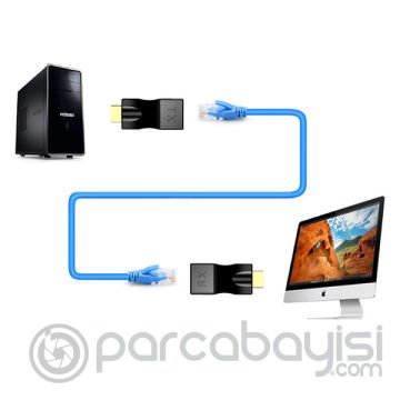 Ally Hdmi Extender 4k 3d Rj45 Cat6 Ile 30m Hdmi Uzatıcı
