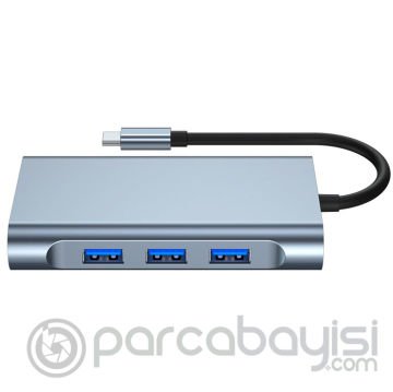 ALLY 7in1 USB 3.0 + HDMI + RJ45 + Type-C HUB Adaptör Çevirici Dock Station
