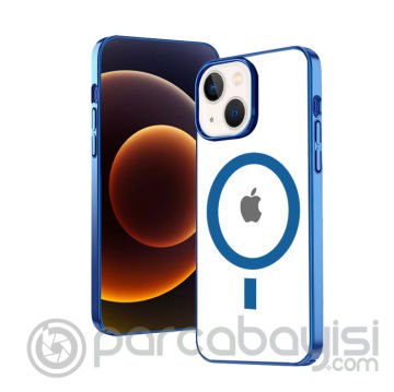 Ally iPhone 13 6.1inç Magsafe Uyumlu Renkli Kenar Silikon Kılıf