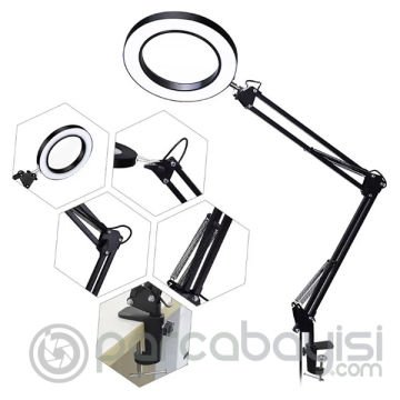 ALLY Portatif Masa İçin 33cm 33cm 5X USB 3 Renk Led Işıklı Büyüteç