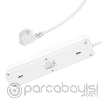 HOCO NS1 4lü Priz 2 USB 1 Type-C PD 20W 1.8 Metre Hızlı Şarj Uzatma Kablosu Akım Korumalı