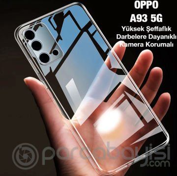 ALLY OPPO A93 5G Kamera Lens Korumalı Şeffaf Silikon Kılıf