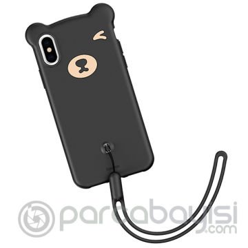 Baseus İPhone Xs Max Bear Sevimli Ayı Figür Soft Silikon Kılıf