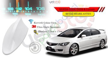 Honda Civic Type-R Uyumlu Beyaz Shark Anten Köpek Balığı Anten