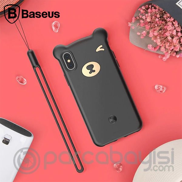 Baseus İPhone Xs Max Bear Sevimli Ayı Figür Soft Silikon Kılıf
