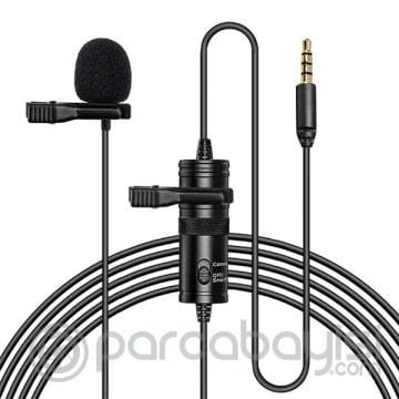 ALLY 3.5MM Universal Lavalier Kablolu Yaka Mikrofonu 6 Metre