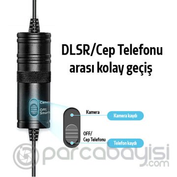 ALLY 3.5MM Universal Lavalier Kablolu Yaka Mikrofonu 6 Metre