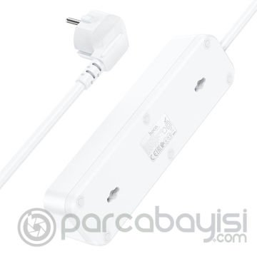 HOCO NS2 3lü Priz 3 USB 4000W 1.8 Metre Şarj Uzatma Kablosu Akım Korumalı