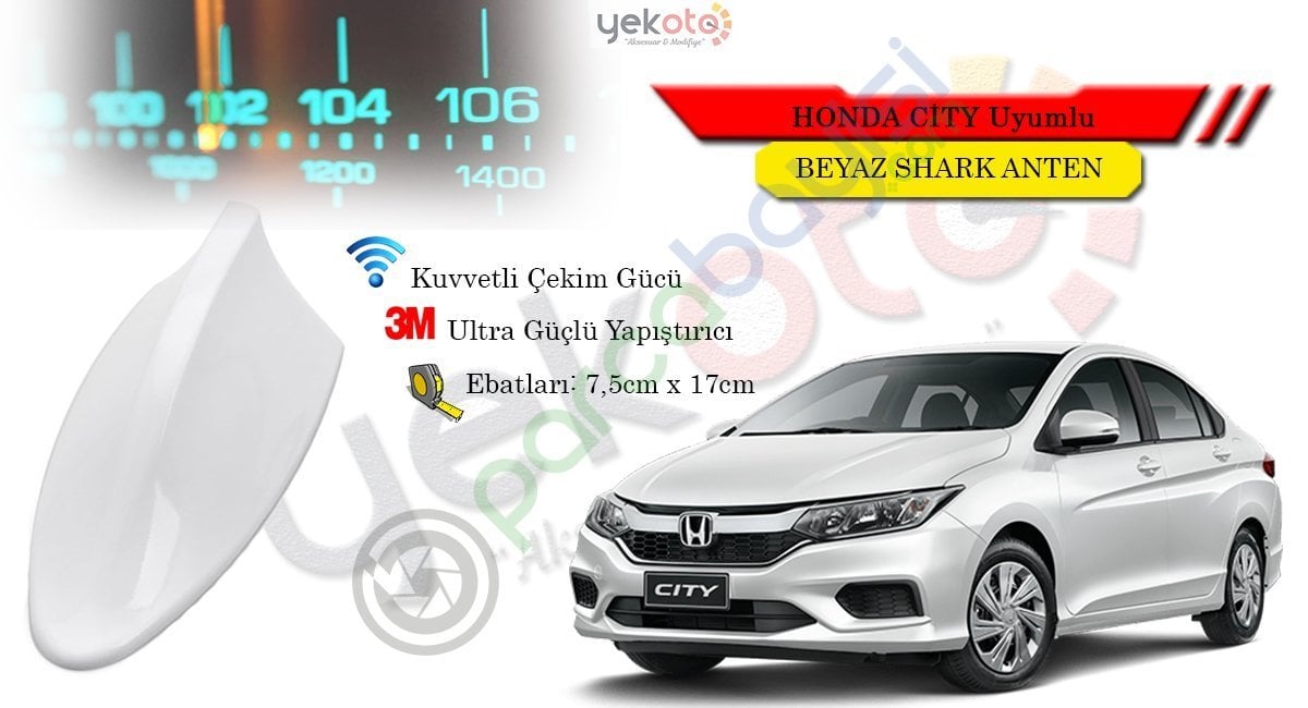 Honda City Uyumlu Beyaz Shark Anten Köpek Balığı Anten